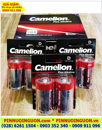 COMBO 01hộp (6vỉ=12viên) Pin D 1.5v Plus Alkaline Camelion LR20 (Vỉ đỏ) chính hãng _Giá chỉ 522.000/Hộp